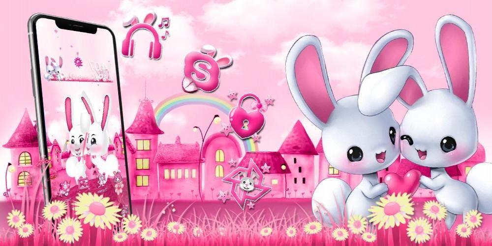 3d Cute Pink Bunny For Android Apk Download - pink rabbit roblox