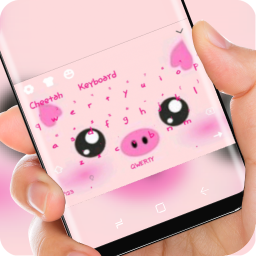 Cute Piggy Keyboard Pink Kawaii