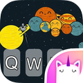 Cute Planets Keyboard Theme for Girls