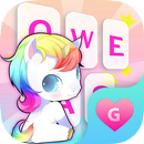 Kız Şirin Gökkuşağı Unicorn Klavye Teması APK