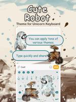Bonito robô emoji teclado tema Cartaz