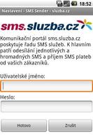 SMS Sender - sluzba.cz capture d'écran 1