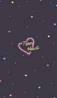 neon heart 카카오톡 테마 Affiche