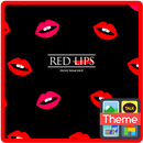 Red lips black 카카오톡 테마 APK