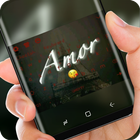 Amor Eiffel Tower Red Font Emoji Keyboard icône