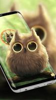 Cute vivid owl theme Affiche