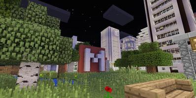 Карта огромный город из блоков для Minecraft PE постер