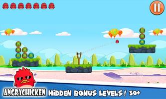 Angry Chicken Knock Down - Hungry Birds Slingshot capture d'écran 1