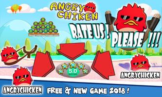 Angry Chicken Knock Down - Hungry Birds Slingshot capture d'écran 3