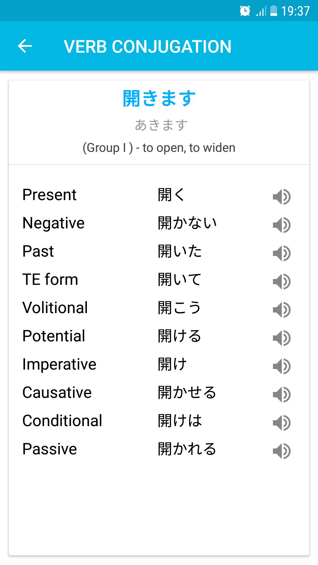 Japanese Verb Worksheet