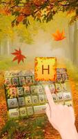 3D Animated Autumn Leaves Theme&Emoji Keyboard poster