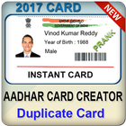 Fake Aadhar Card Maker Prank ícone
