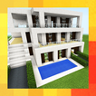 Three modern houses. Map for MCPE