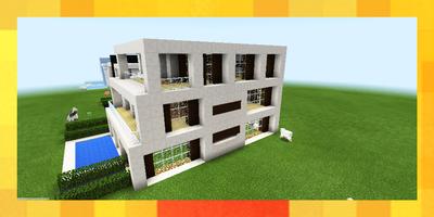 Three modern houses. Map for MCPE Affiche