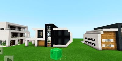 Three modern houses. Map for MCPE capture d'écran 1