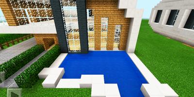 Three modern houses. Map for MCPE capture d'écran 2