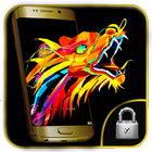 Abstract colorful dragon theme icon