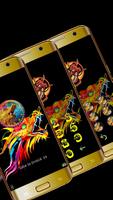 Abstract colorful dragon theme poster