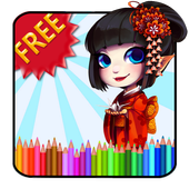 Adult Coloring Book Geisha