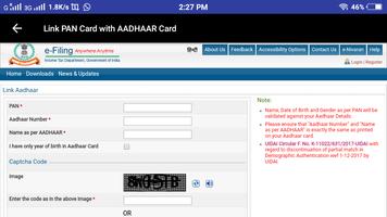 Pan Card Link with Aadhaar card capture d'écran 1