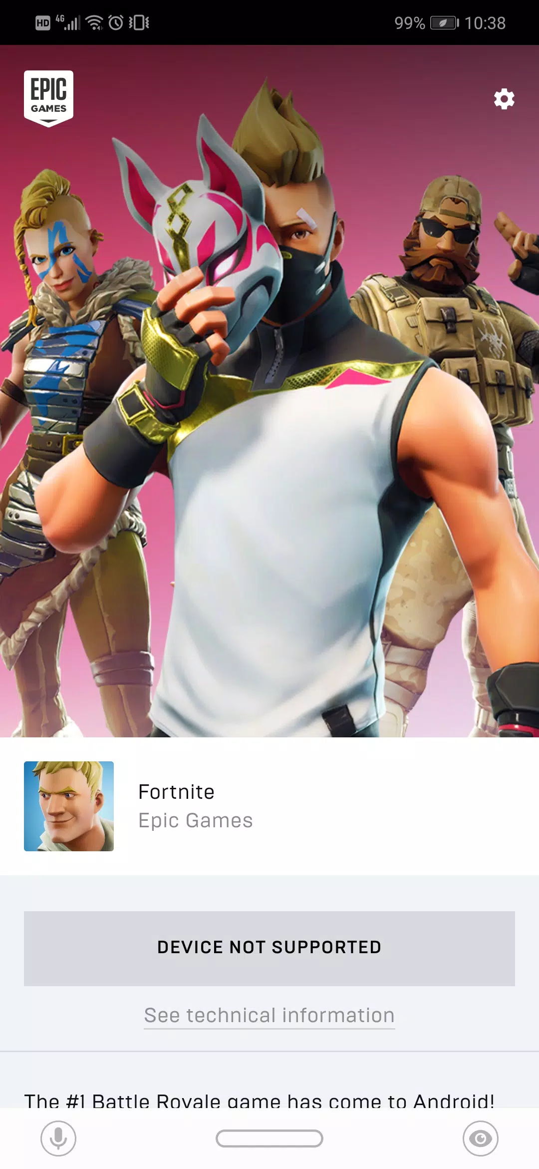 The Fortnite Installer for Android is now the Epic Games app