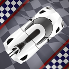 Racing in car icon