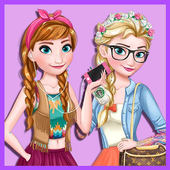 ikon ❄ Modern Sisters Princess Makeup Dress up Game ❤