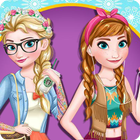 Modern Sisters Anna and Elsa icon