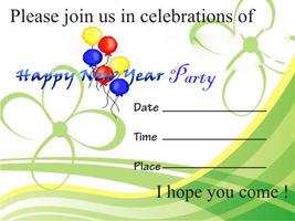 New Year Party Invitation Card تصوير الشاشة 1