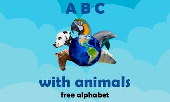 ABC with animals free alphabet постер