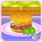 Pork burger cooking games icône
