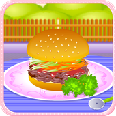 Pork burger cooking games icon