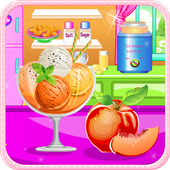 Peach ice cream cooking games icon