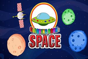 Coloring Book Space Affiche