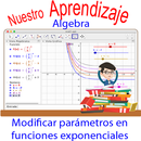 GeoGebra, modifica parámetros función exponencial APK