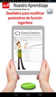 GeoGebra  modificar parámetros  función logaritmo स्क्रीनशॉट 3