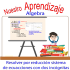 Resolver por reducción sistema icon