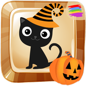Halloween paint draw for kids icon