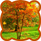 Jigsaw puzzle. Autumn icon