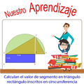 Calcula segmento triángulo inscrito circunferencia