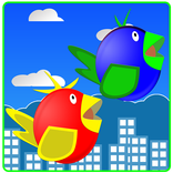 Two fly Birds - flap wings
