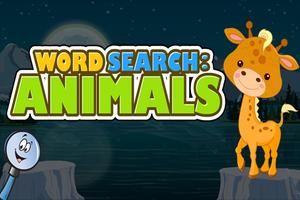 Word Search : Animals Affiche