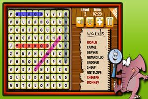 برنامه‌نما Word Search : Animals عکس از صفحه