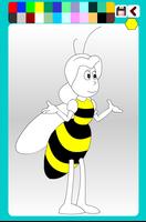 Poster Bee Coloring Game Animals