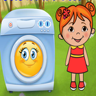 Lili Ironing Washing Dresses-icoon