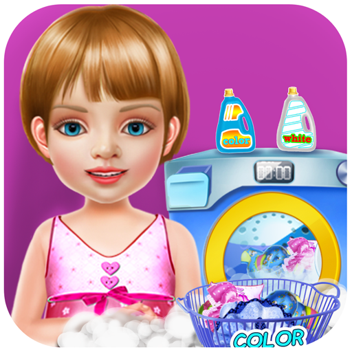 Wash laundry games for girls