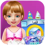 Wash laundry games for girls