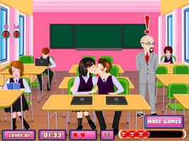 Romance école Jeux de Kissing capture d'écran 1