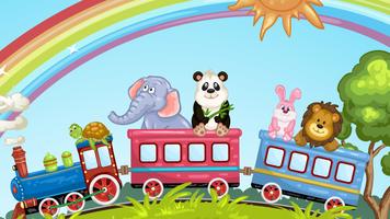 Animals Express Train for Kids Affiche
