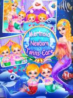 Mermaid Newborn Twins Care plakat